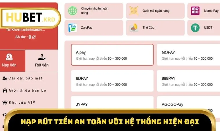 Home 20 Nạp rút tiền an toàn với hệ thống hiện đại
