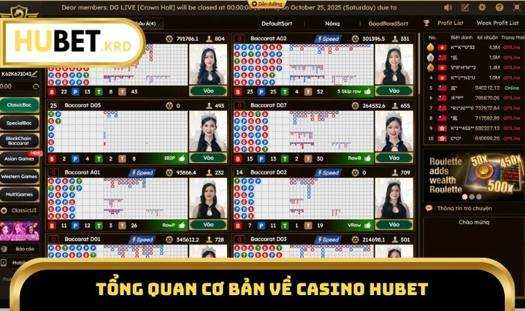 Casino HUBET 1 Tổng quan cơ bản về casino HUBET